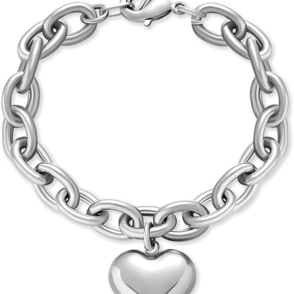 Jewelry - Women’s Silver Heart Charm Bracelets Gold Plated Link Adjustable Jewelry